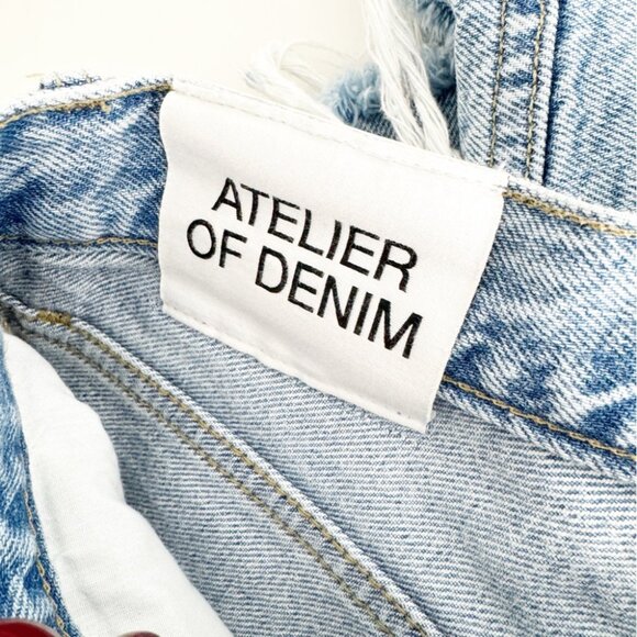 NWT Frame Atelier Shredded High 'n Tight Straight Leg Jeans In Utopia Shred - Picture 8 of 11